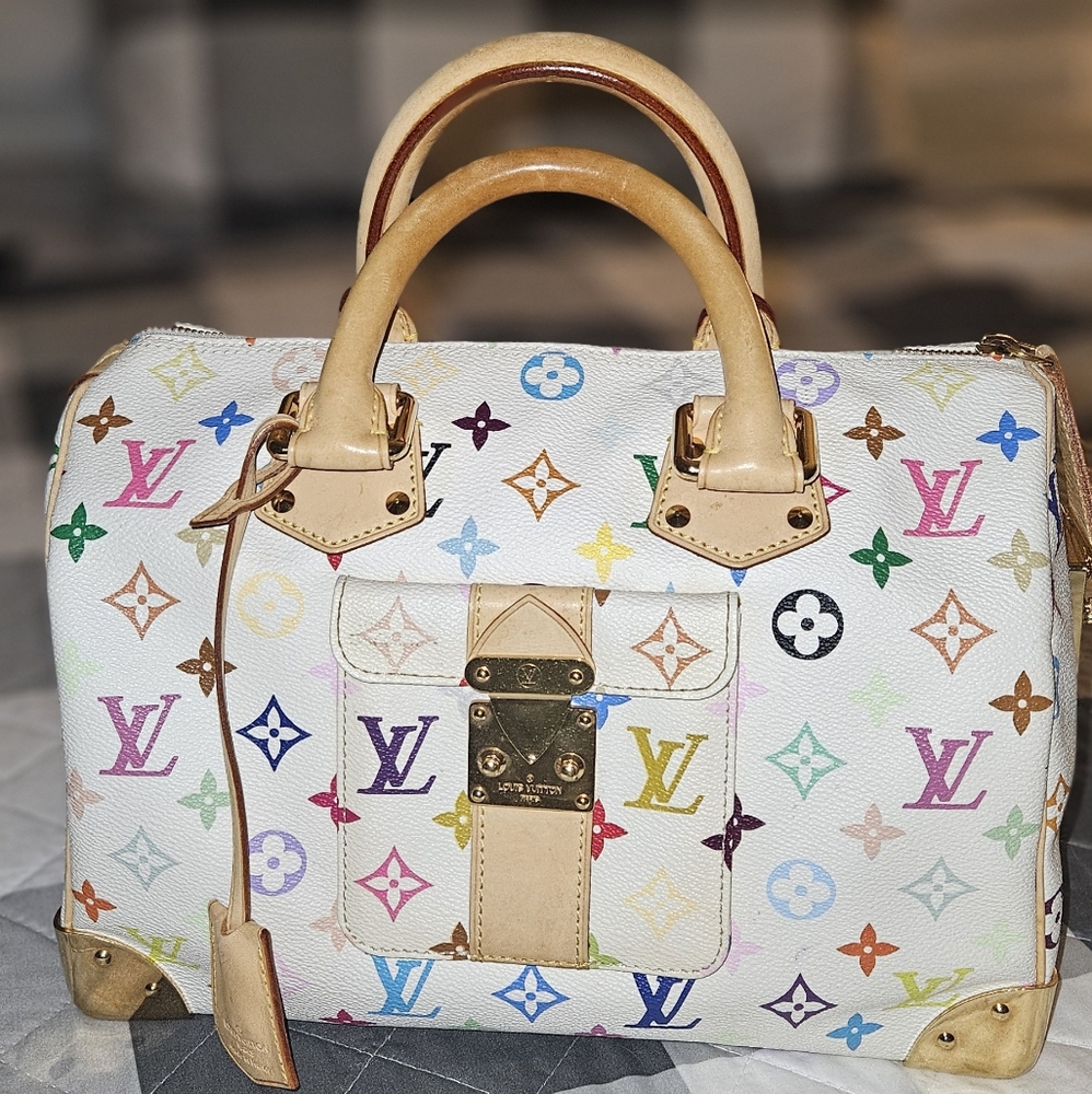 Louis Vuitton Monogram Multicolor Speedy 30 White